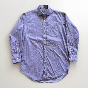 Sid Mashburn Shirt Mens M Button Down Purple Twill Cotton Oxford Sport Preppy